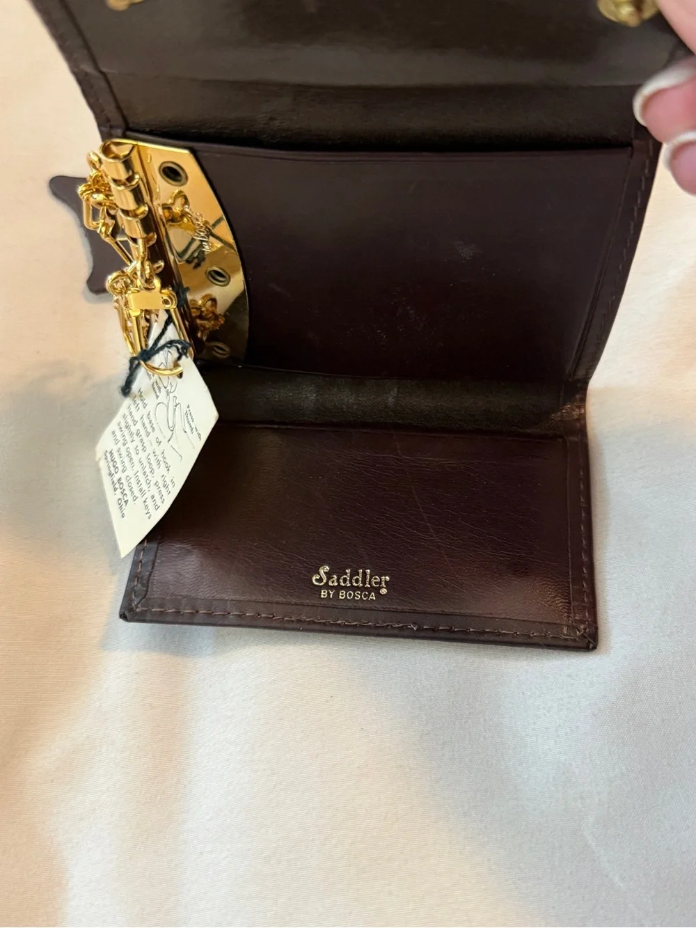 Vintage Saddler By Bosca Brown Leather Wallet Key Holder